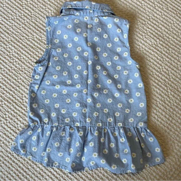 Penelope Mack Girls Daisy Button Down Sleeveless Shirt Size 6x - Picture 3 of 4